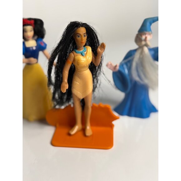 VTG Disney Princess Figures Lot of 4 Snow White Cinderella Pocahontas Merlin PVC - Picture 4 of 9